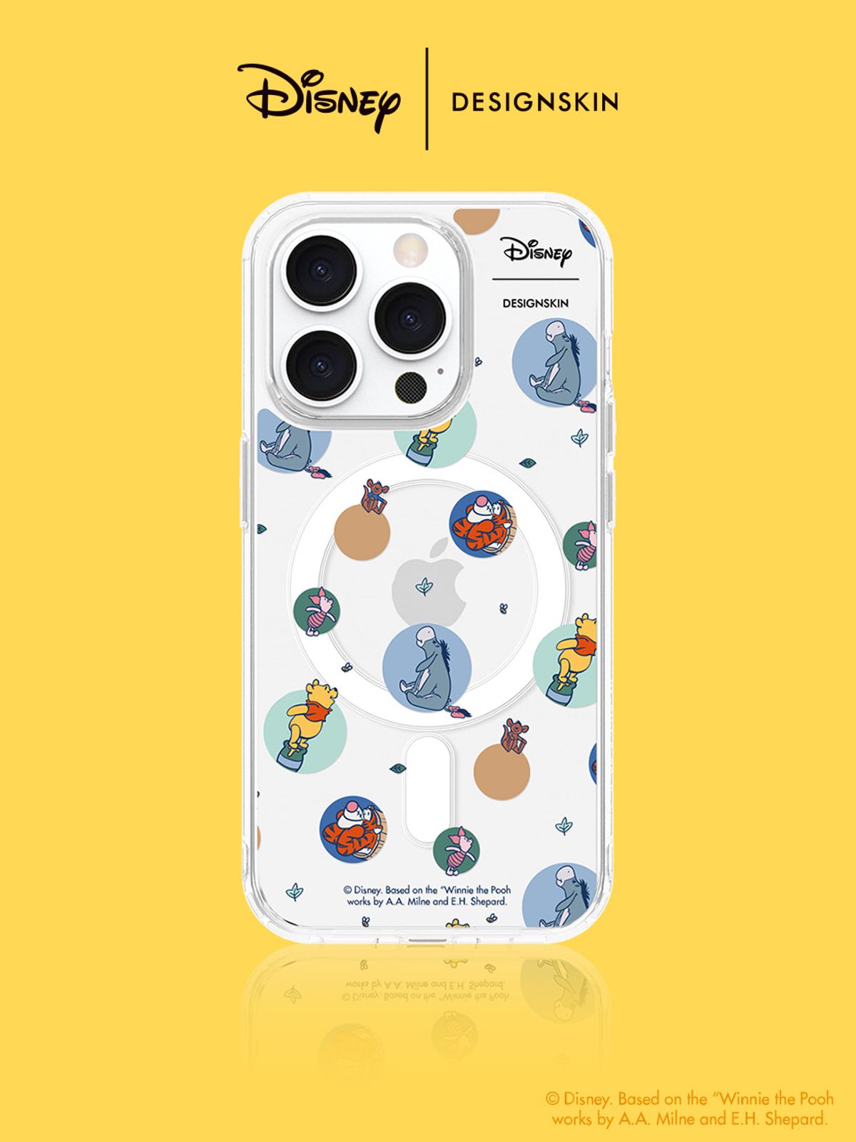 디자인스킨(DESIGNSKIN) [디즈니] 맥세이프 클리어 그래픽 케이스-푸우 프렌즈 워터드롭