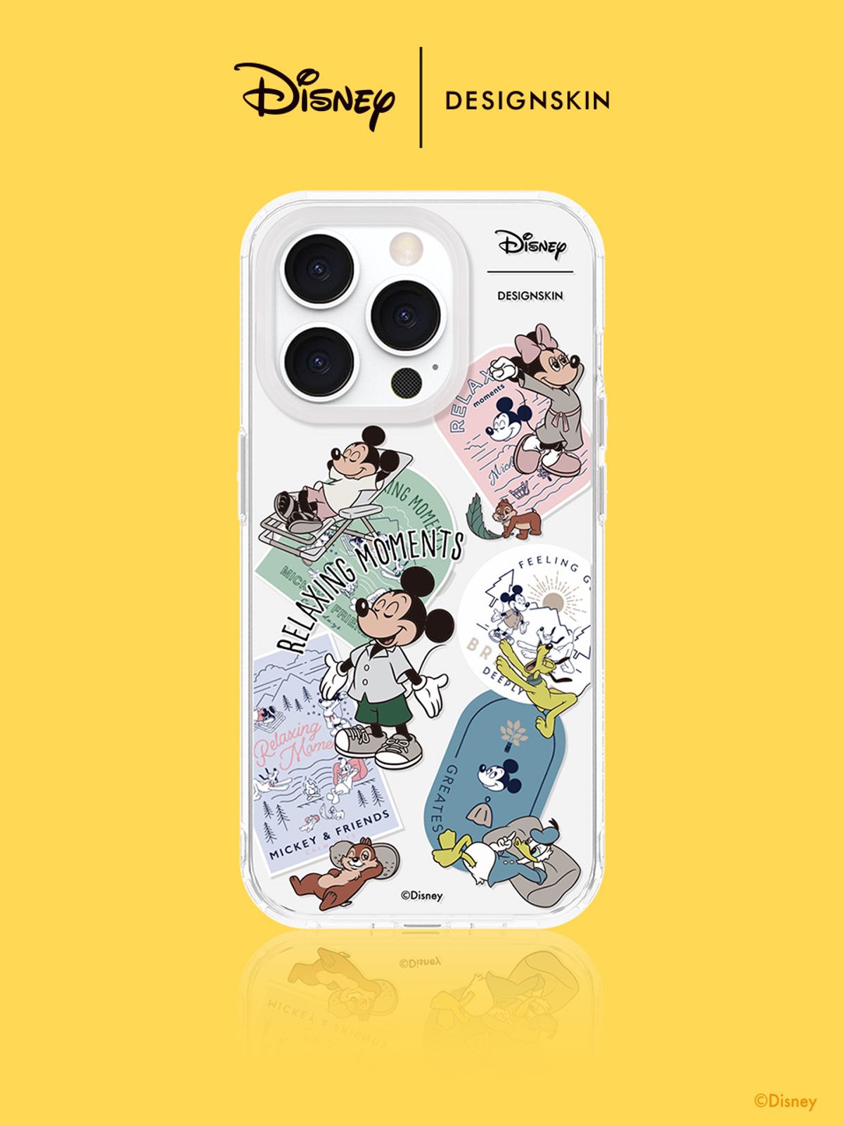 디자인스킨(DESIGNSKIN) [디즈니] 클리어 그래픽 케이스-릴렉싱 미키 패밀리