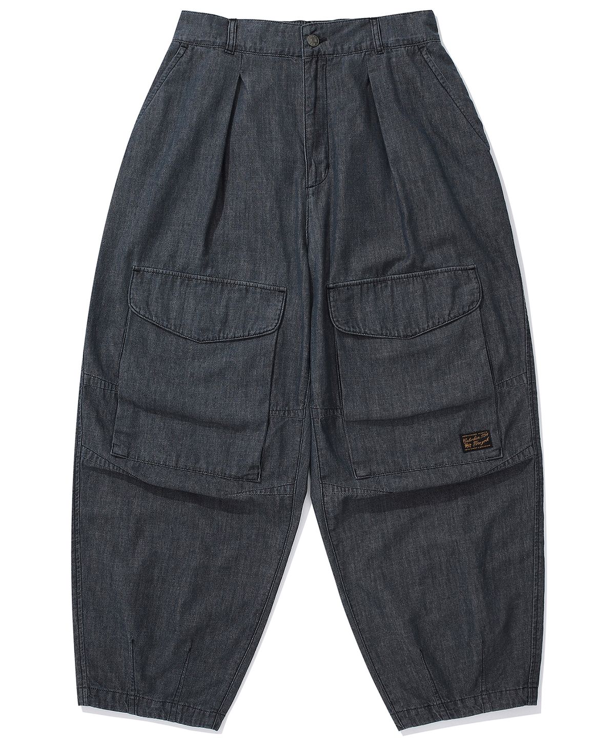컬럼비아 유니버시티(COLUMBIA UNIVERSITY) SL-LABEL DENIM WIDE FIT BALLOON PANTS 블랙데님
