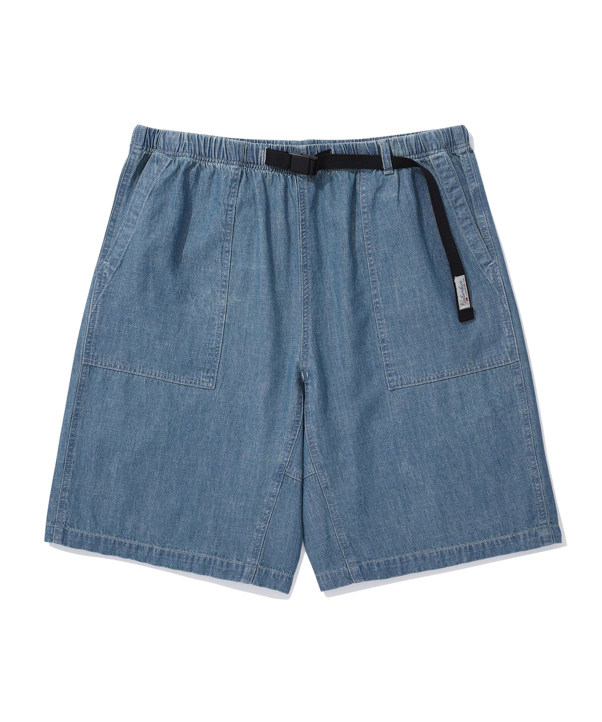 컬럼비아 유니버시티(COLUMBIA UNIVERSITY) SL-LABEL BELTED DENIM SHORTS PANTS 라이트데님