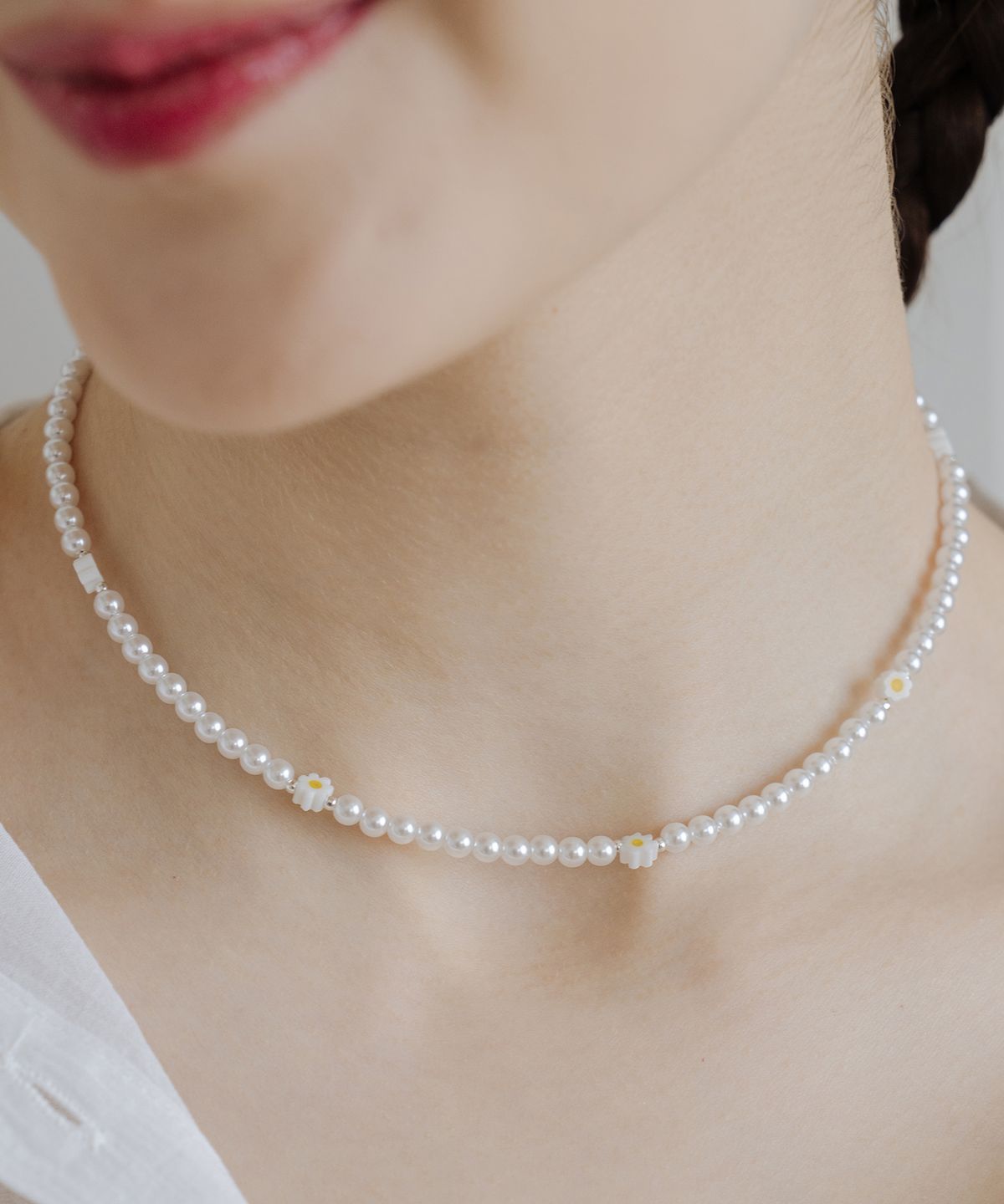 스칼렛또(SCALETTO) WIL202 Daisy PearlBeads Necklace