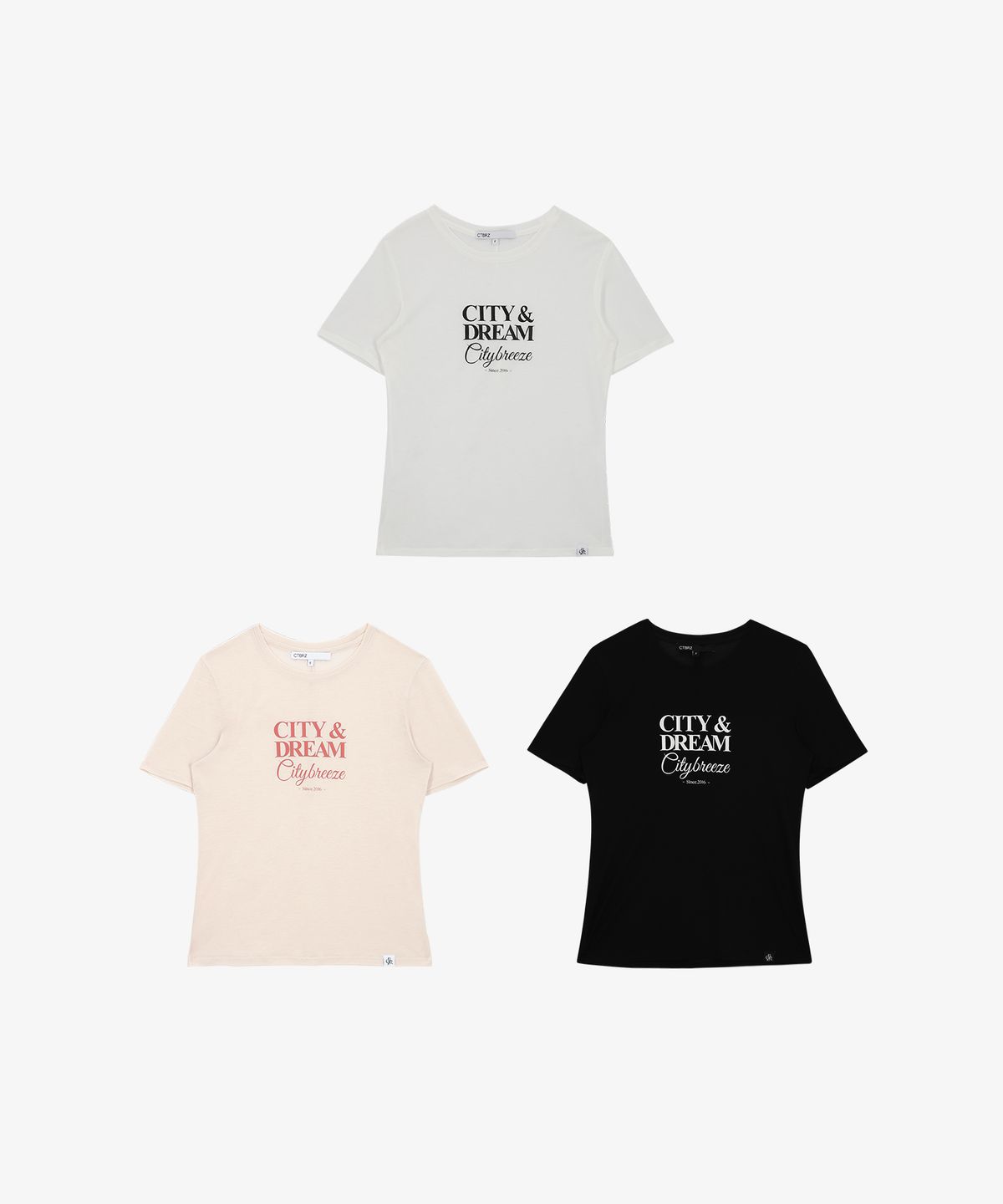 시티브리즈(CITYBREEZE) 텐셀 시티 레터링 반팔 티셔츠_3COLORS