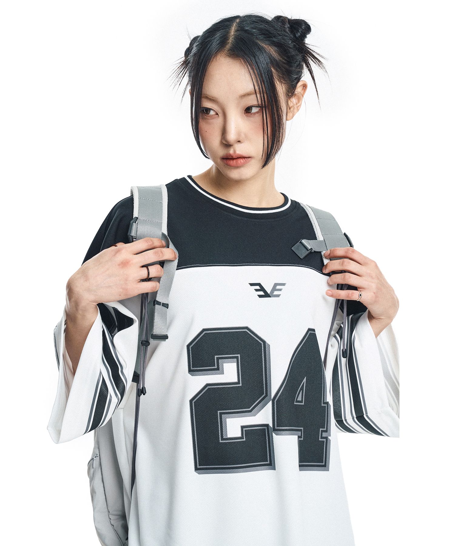 EASY NO EASY☆COLOR BLOCK MESH T-SHIRT MUSINSA | EASY NO EASY Color Block Mesh Short Sleeve T-Shirt