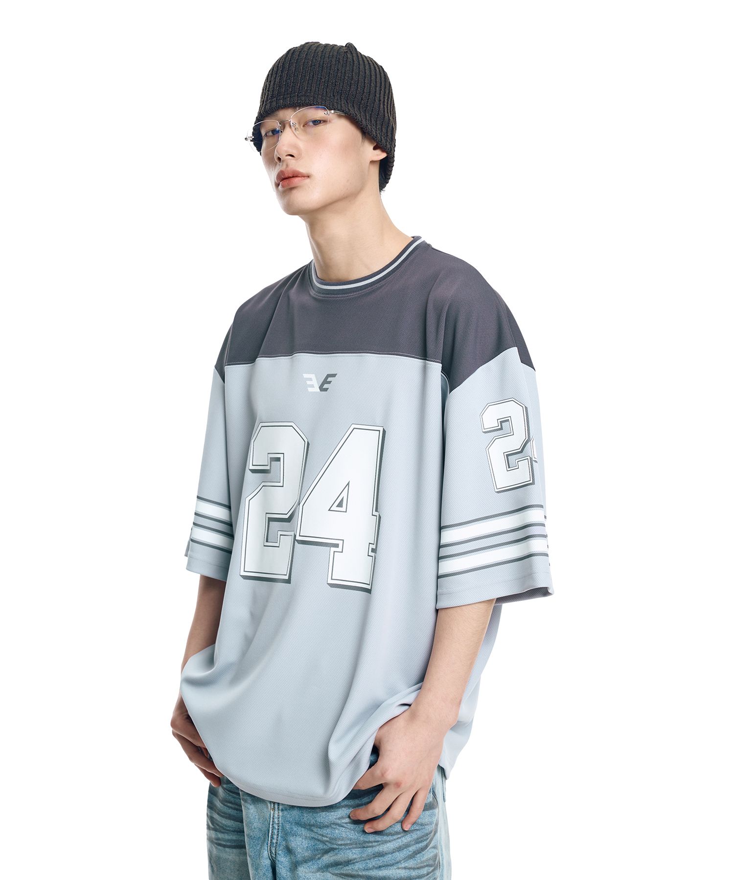 EASY NO EASY☆COLOR BLOCK MESH T-SHIRT MUSINSA | EASY NO EASY Color Block Mesh Short Sleeve T-Shirt