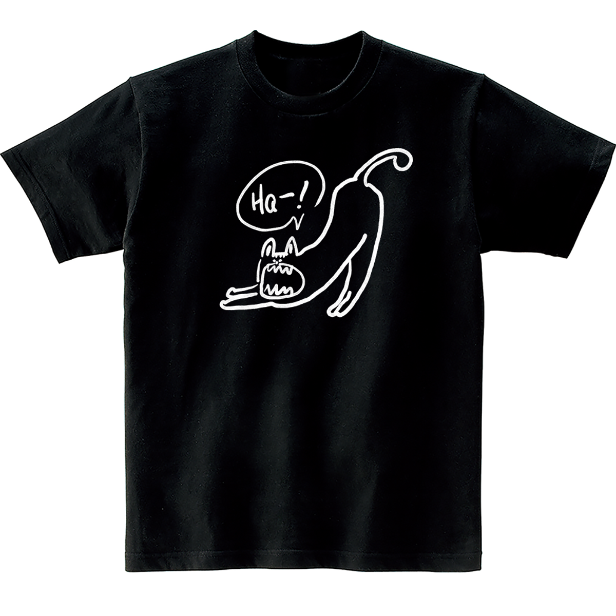 어썸어스(AWESOMEUS) HA! CAT BLACK 2COLOR T_SHIRTS