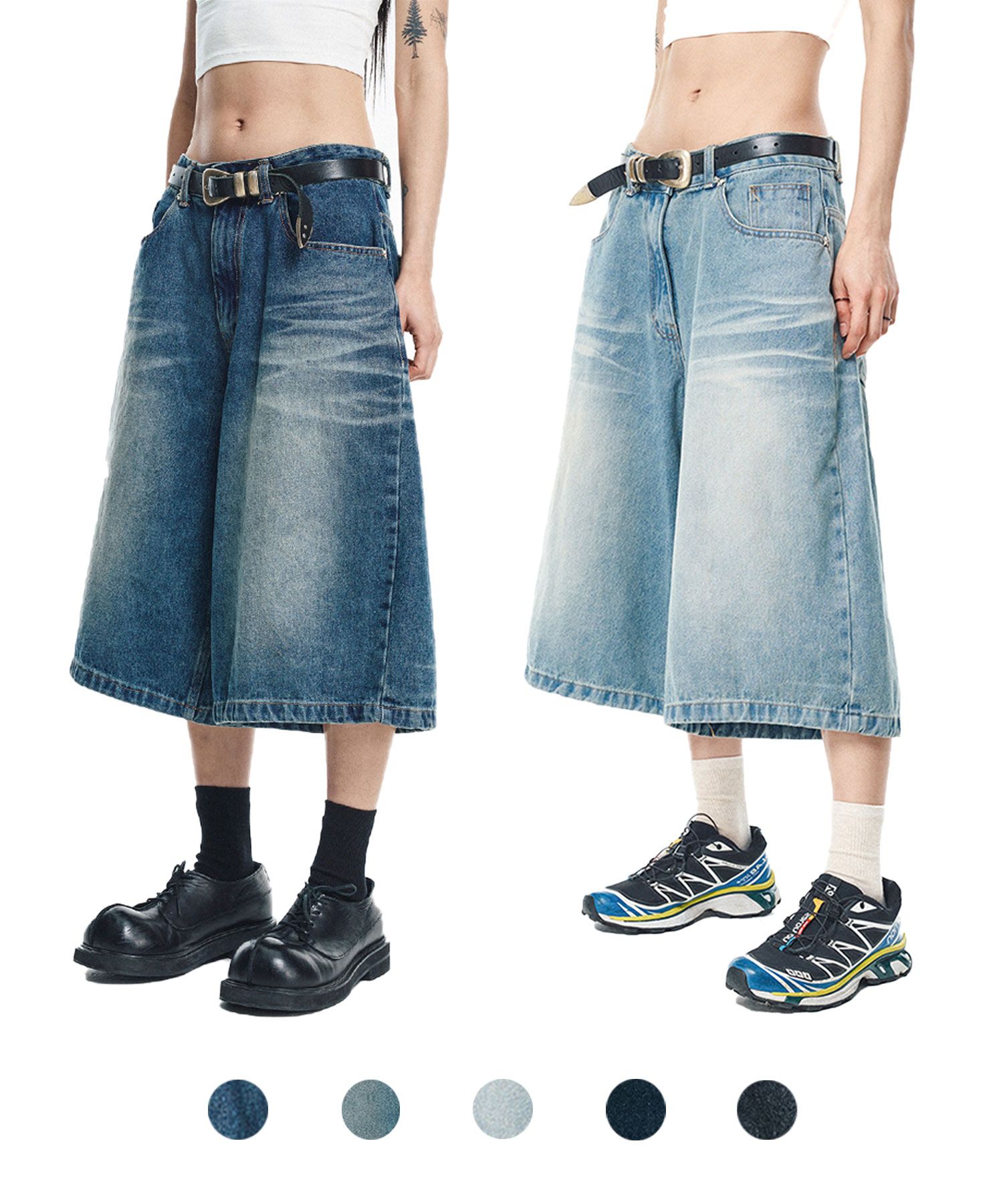 MUSINSA | EASY NO EASY 8-part denim Bermuda pants - 5 colors