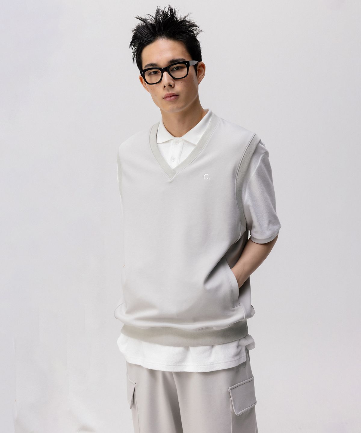 클로브(CLOVE) [24SS clove] Sporty Vest_Men (Light Grey)