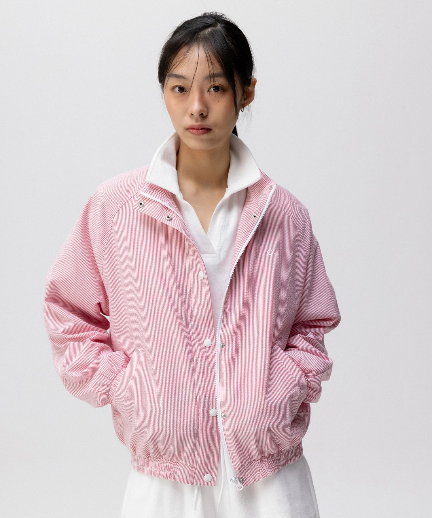 [Clove]★24SS★韓国大人気 ★Seersucker Blouson MUSINSA | CLOVE [24SS clove] Seersucker Blouson (Red)
