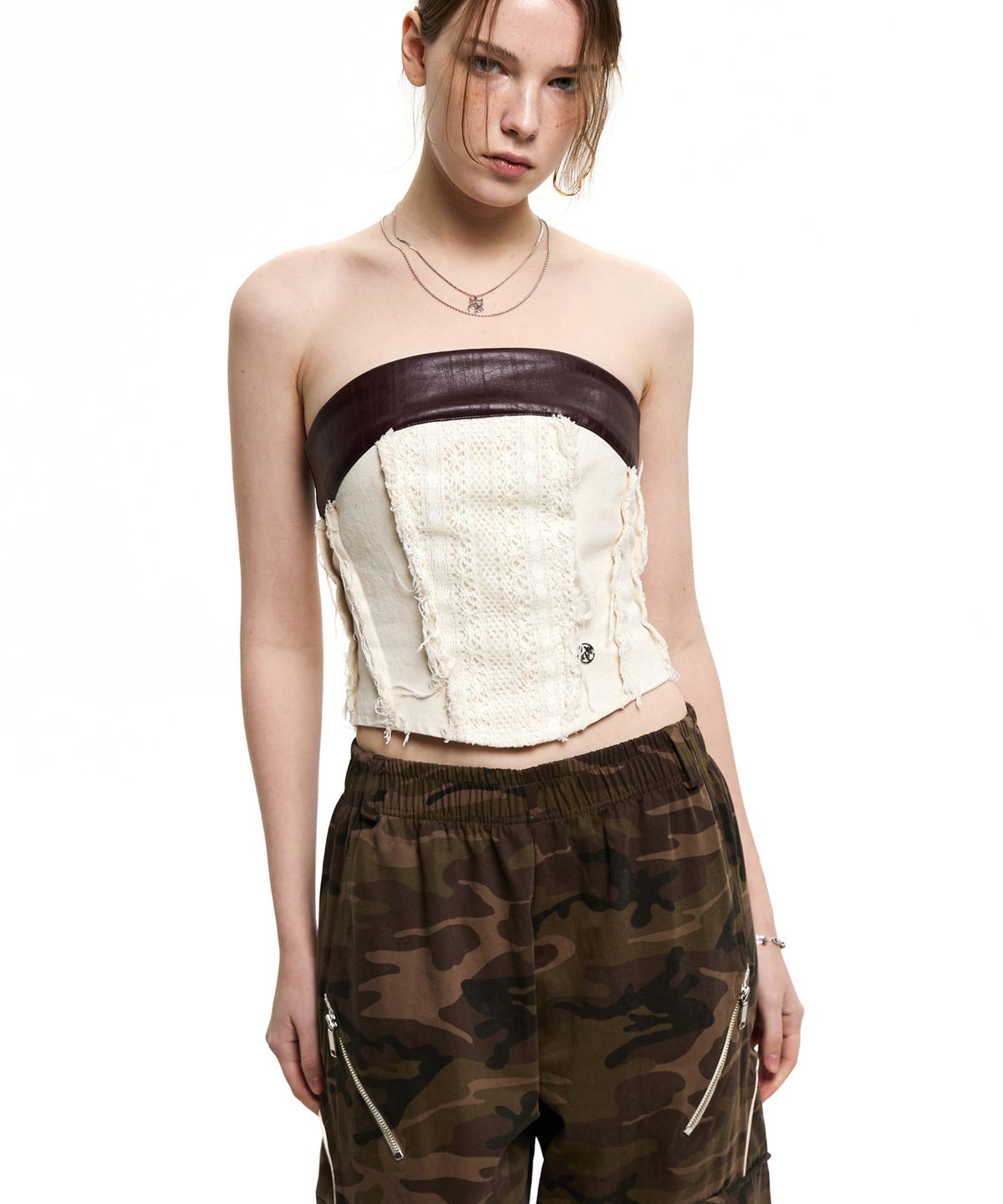 알에스에스씨(RSSC) DENIM & KNIT BUSTIER - IVORY