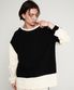 Two Color Overfit Round Boxy T-shirt Black