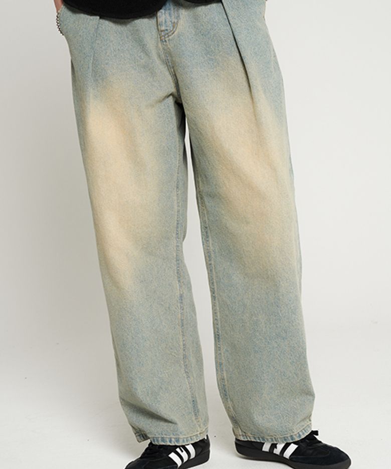 vintage washed-out denim pants