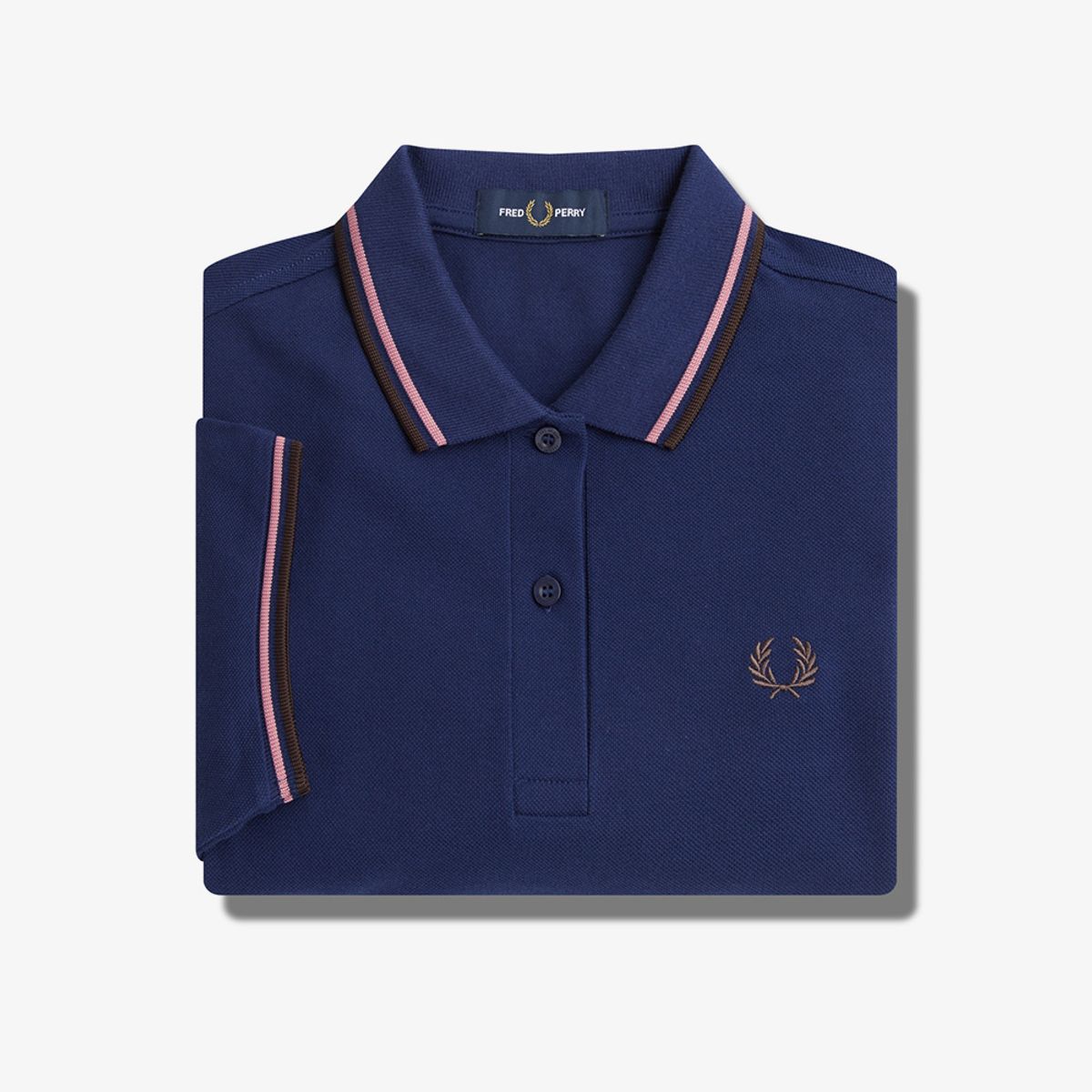프레드페리(FRED PERRY) [G3600] 여성 트윈 팁 프레드페리 셔츠 - 프렌치네이비/더스티로즈핑크/캐링턴로드브릭 AFPF2413600-215