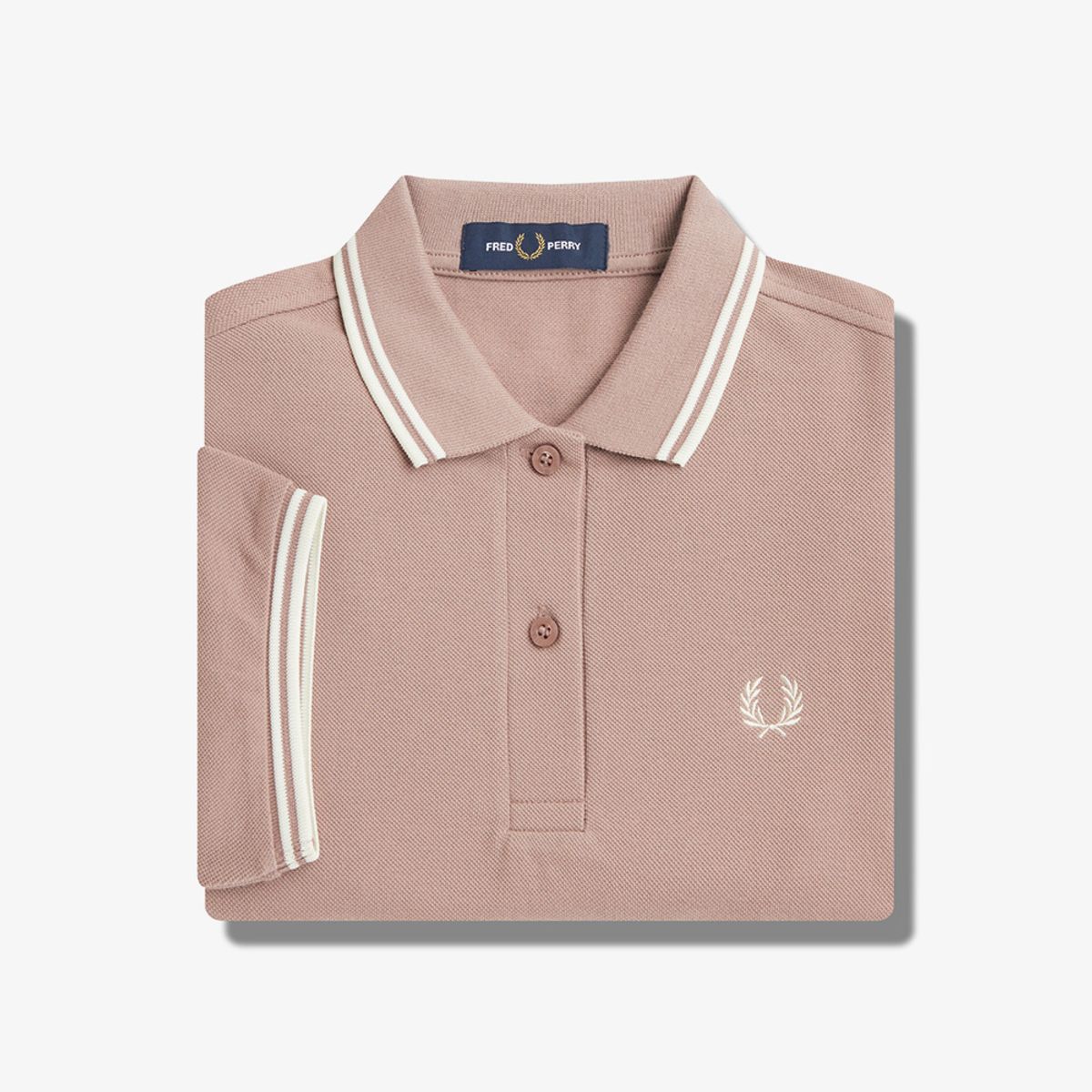 프레드페리(FRED PERRY) [G3600] 여성 트윈 팁 프레드페리 셔츠 - 다크핑크/에크루 AFPF2413600-U79