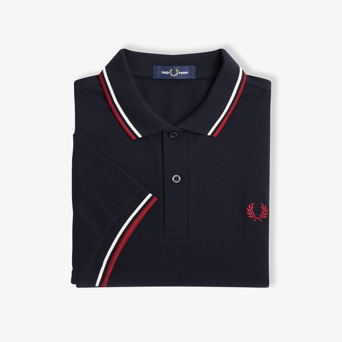 프레드페리(FRED PERRY) [M3600] 트윈 팁 프레드페리 셔츠 - 네이비/스노우화이트/번트레드 M3600-T55