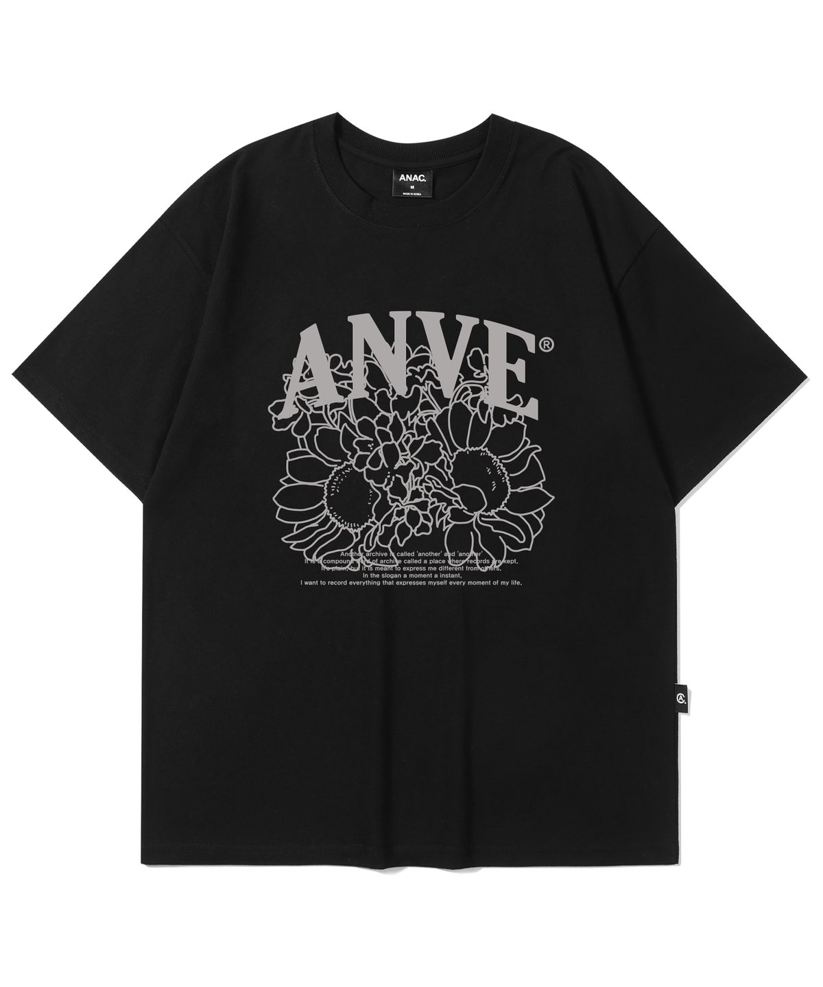 어나더 아카이브(ANOTHER ARCHIVE) 플라워즈 ANVE 반팔티_블랙