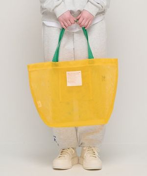 투 컬러 매쉬 멀티 백 (옐로우/그린)