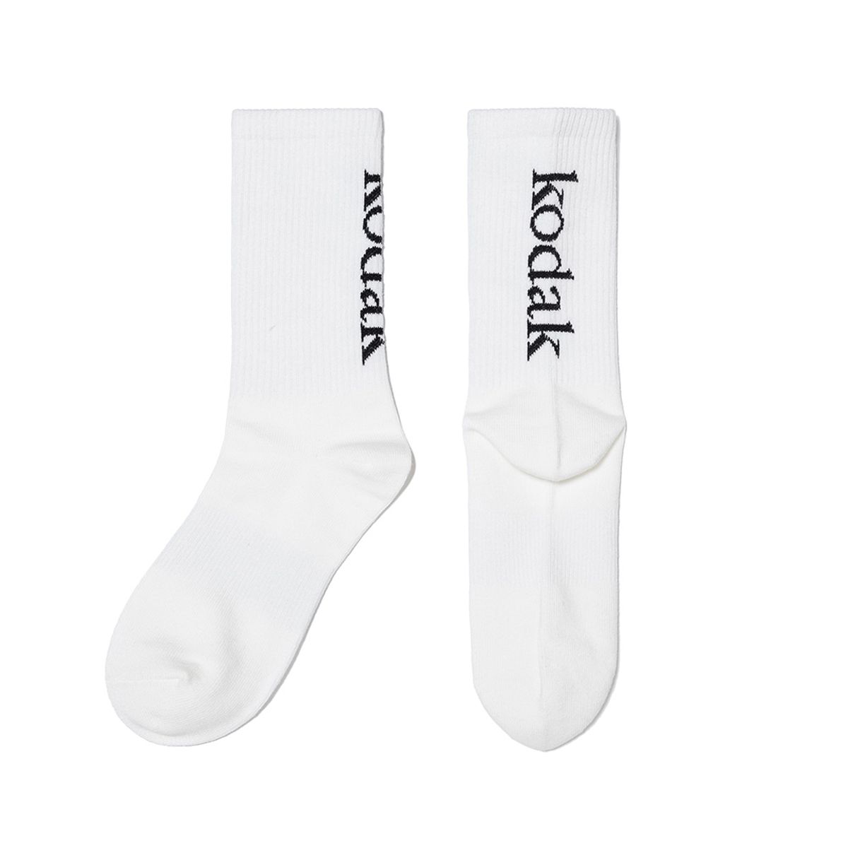 코닥(KODAK) 백 컬러로고 크루 양말 WHITE