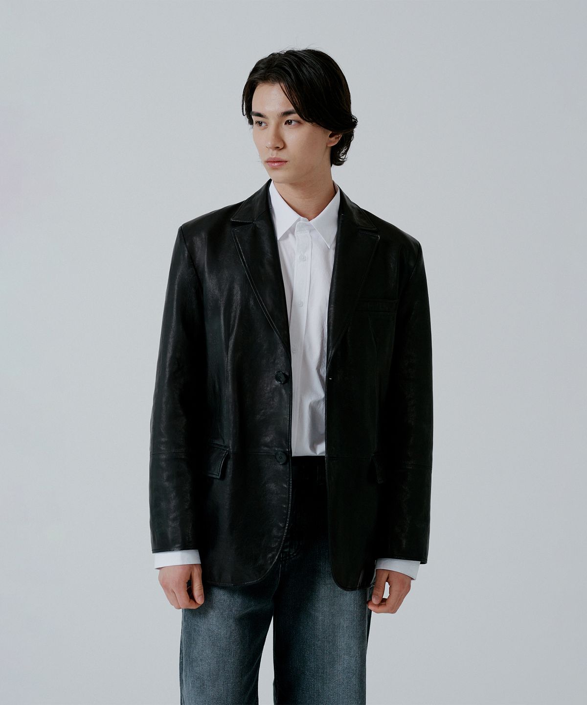 핀블랙(PINBLACK) (MEN) 클래식 싱글 브레스트 베지터블 자켓