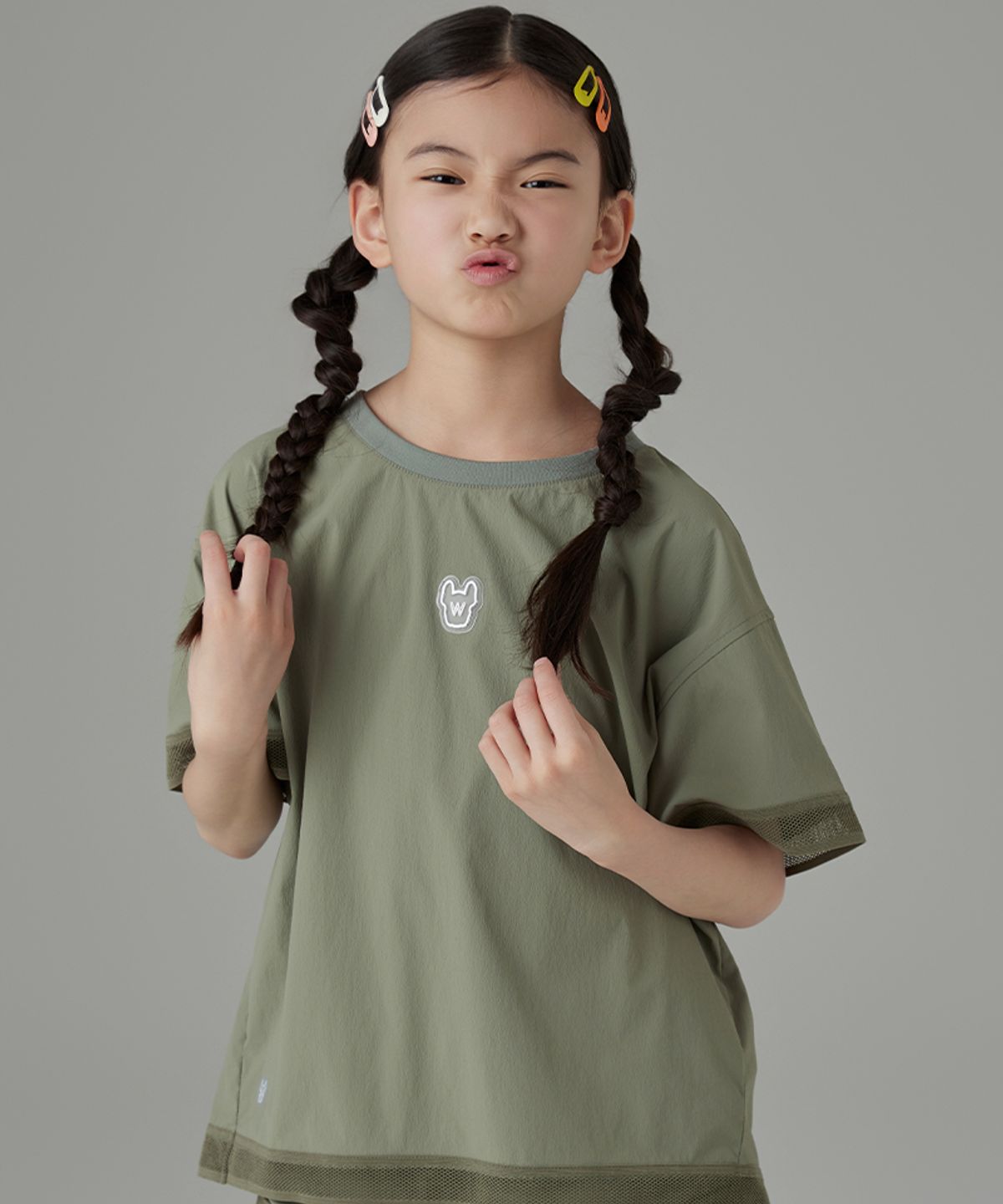 라이프워크 키즈(LIFEWORK KIDS) 키즈) 실버 라독 메쉬 반팔 티셔츠