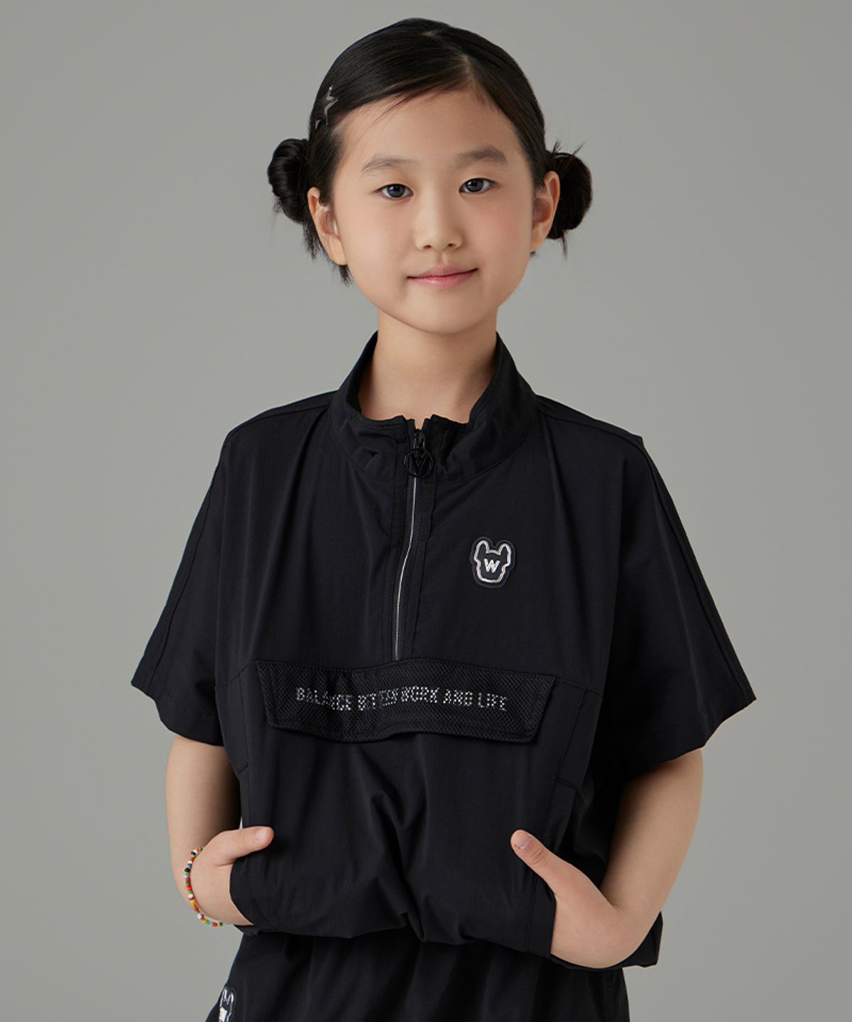 라이프워크 키즈(LIFEWORK KIDS) 키즈) 실버 라독 메쉬 하이넥 아노락