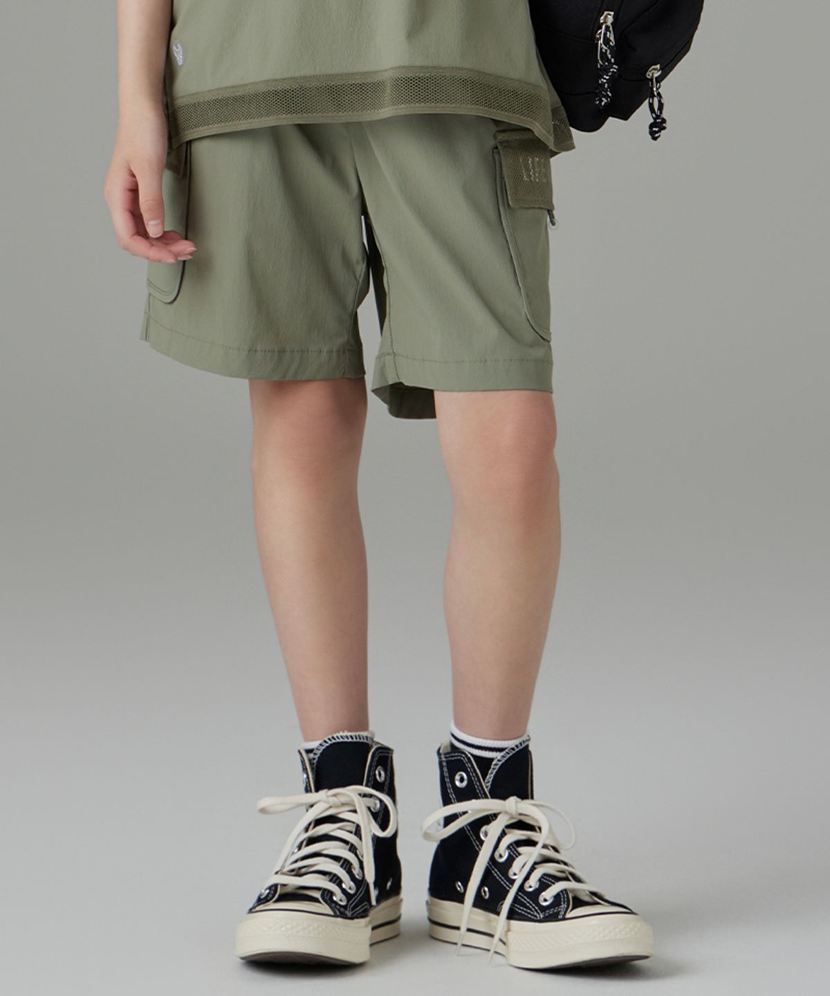 라이프워크 키즈(LIFEWORK KIDS) 키즈) 실버 라독 메쉬 숏 팬츠