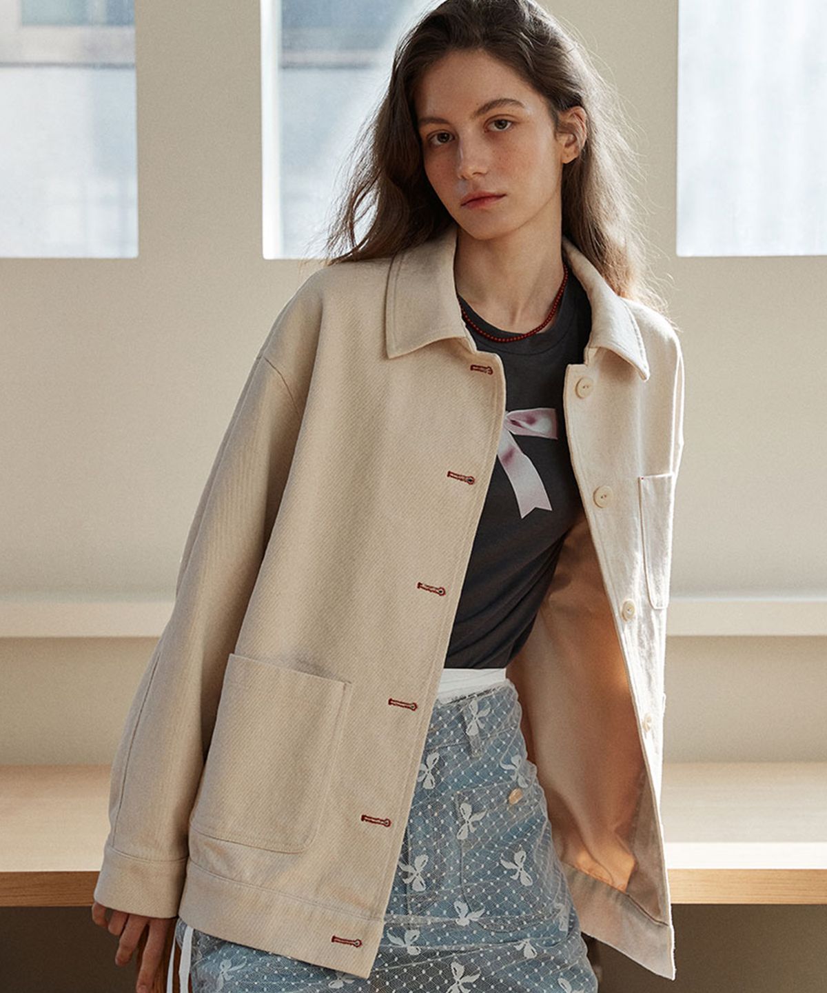 셀리테일즈(CELITAILS) COTTON WORK JACKET_IVORY