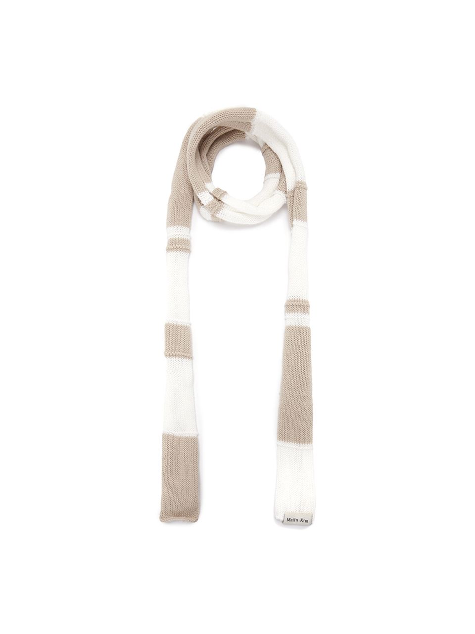 マフラー・ストール [MATINKIM]color block knit muffler in beige MUSINSA | MATIN KIM COLOR BLOCK KNIT MUFFLER IN BEIGE