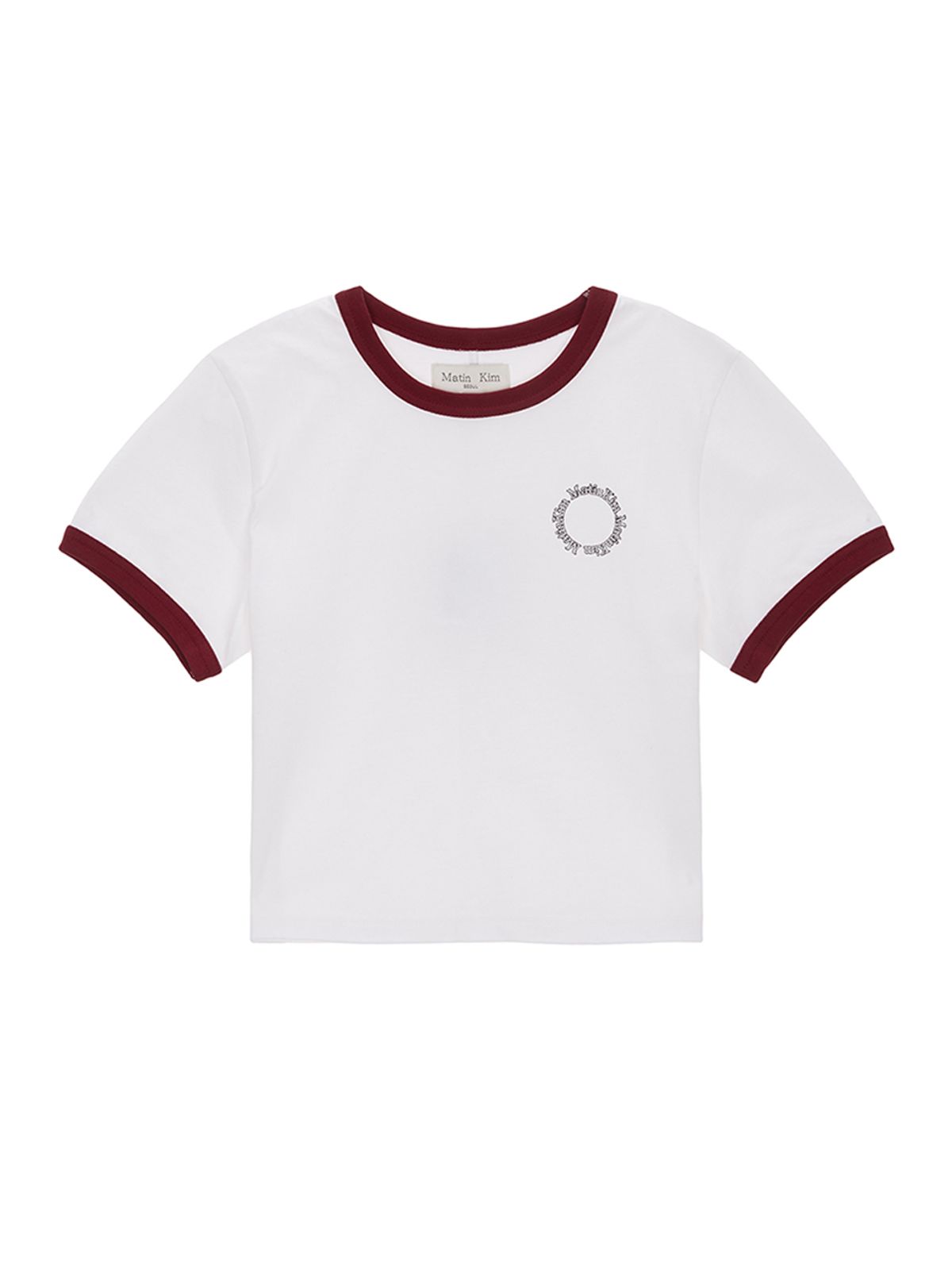 마뗑킴(MATIN KIM) CIRCLE LOGO RINGER CROP TOP IN RED