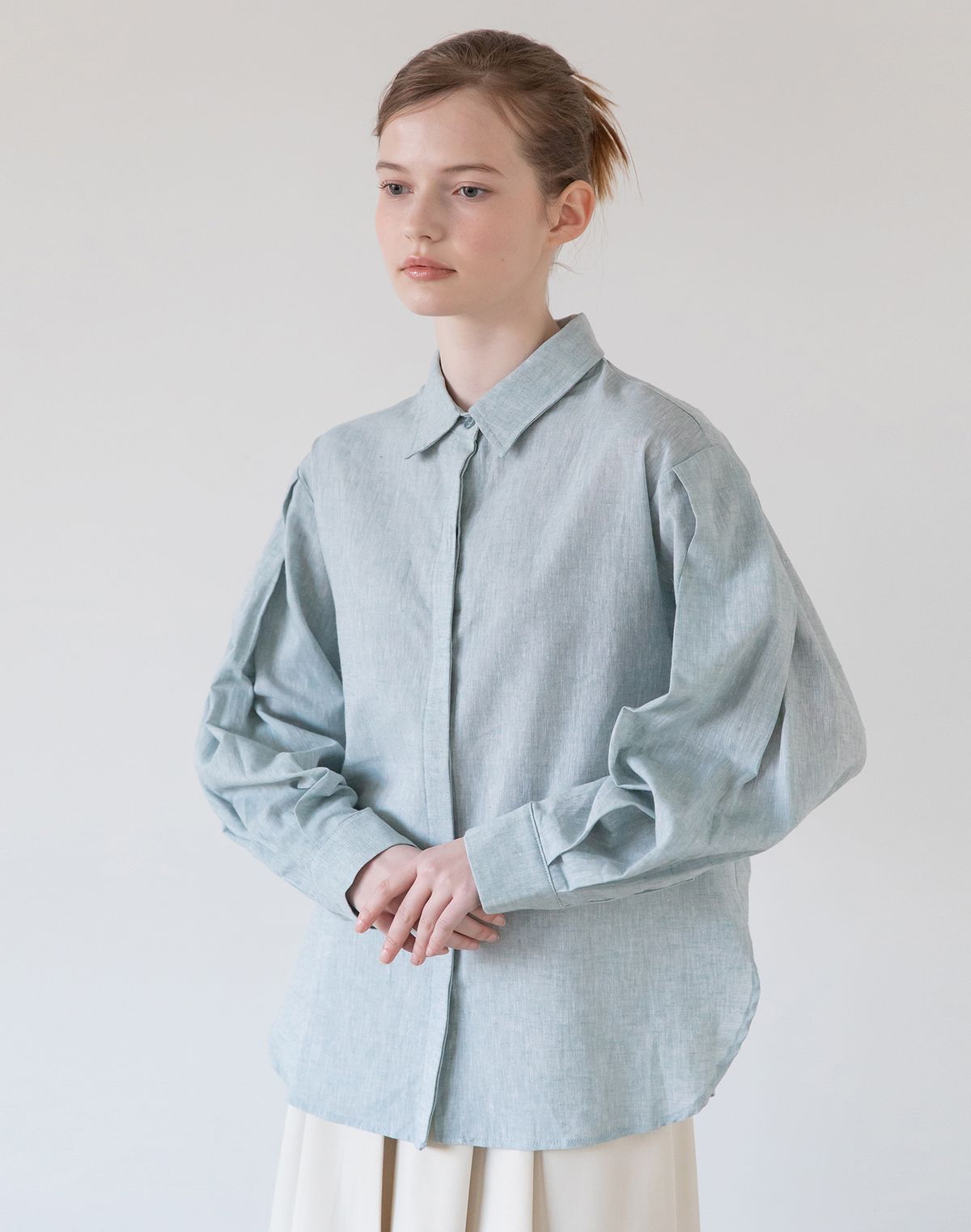 제이마크뉴욕(JMARKNEWYORK) Pintuck sleeve shirt - Mint