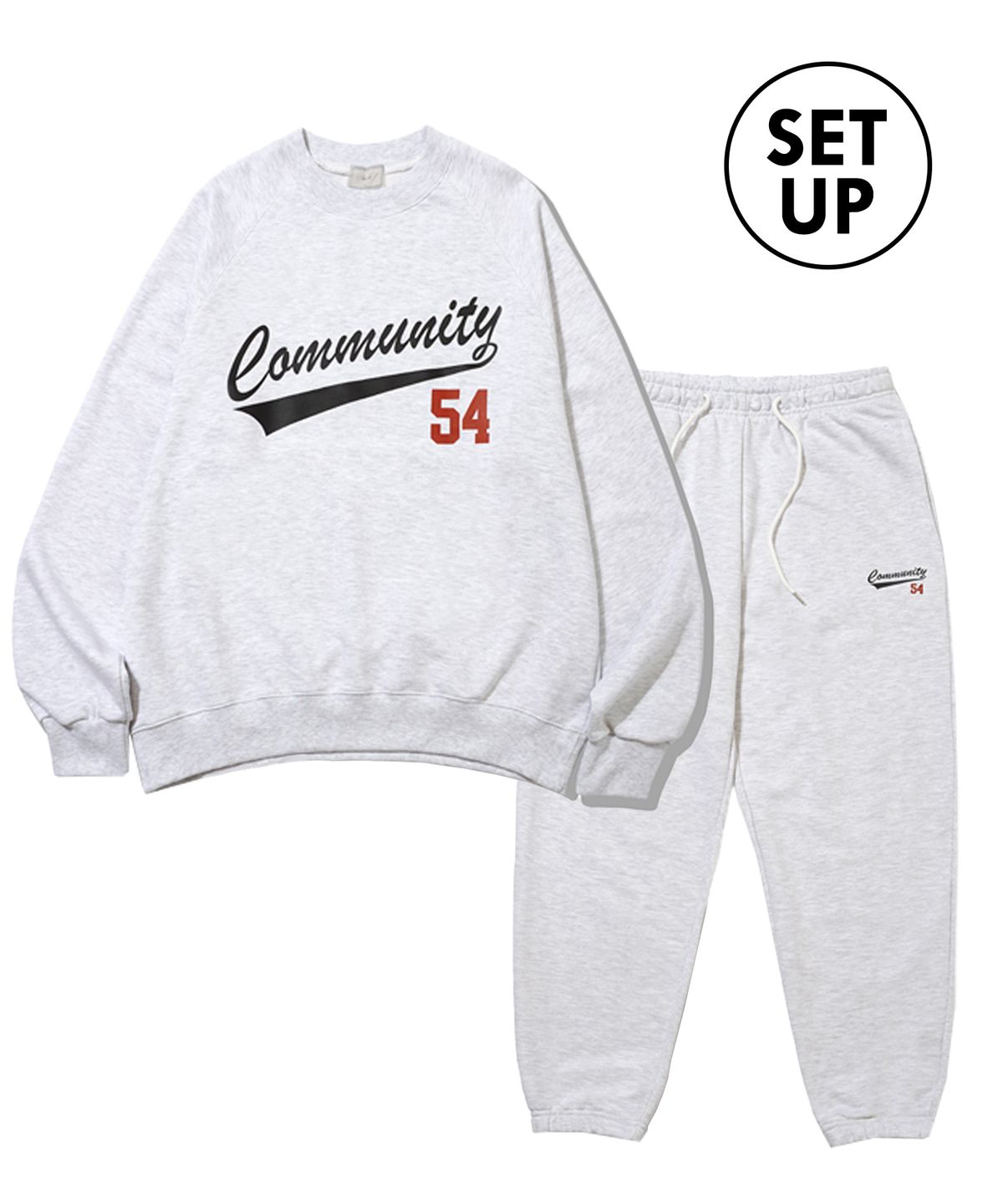 더마일(THEMILE) [SET]COMMUNITY 54 SWEAT SHIRTS PANTS - OATMEAL