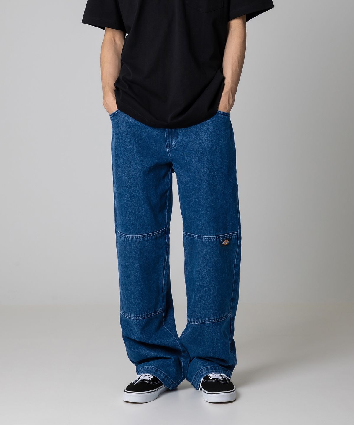디키즈(DICKIES) 더블니 85283 루즈핏 데님팬츠 Vintage Blue