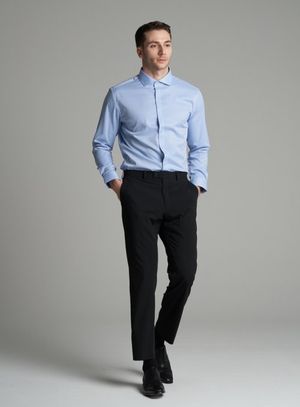 [M~5XL]테이퍼드 셋업 슬랙스[블랙]