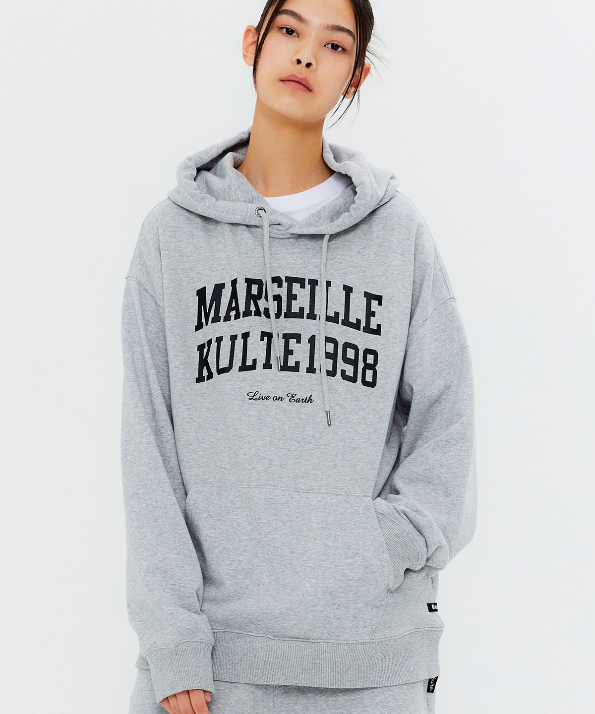 쿨트(KULTE) DOUBLE ARCH HOODY M.GREY