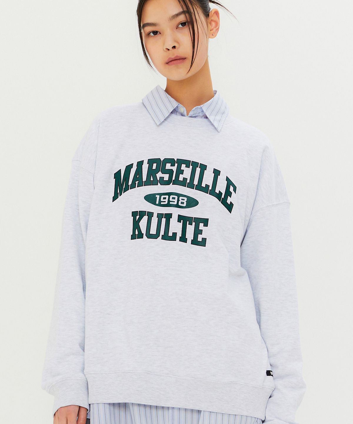 쿨트(KULTE) M-COLLEGE CREWNECK L.MELAGE