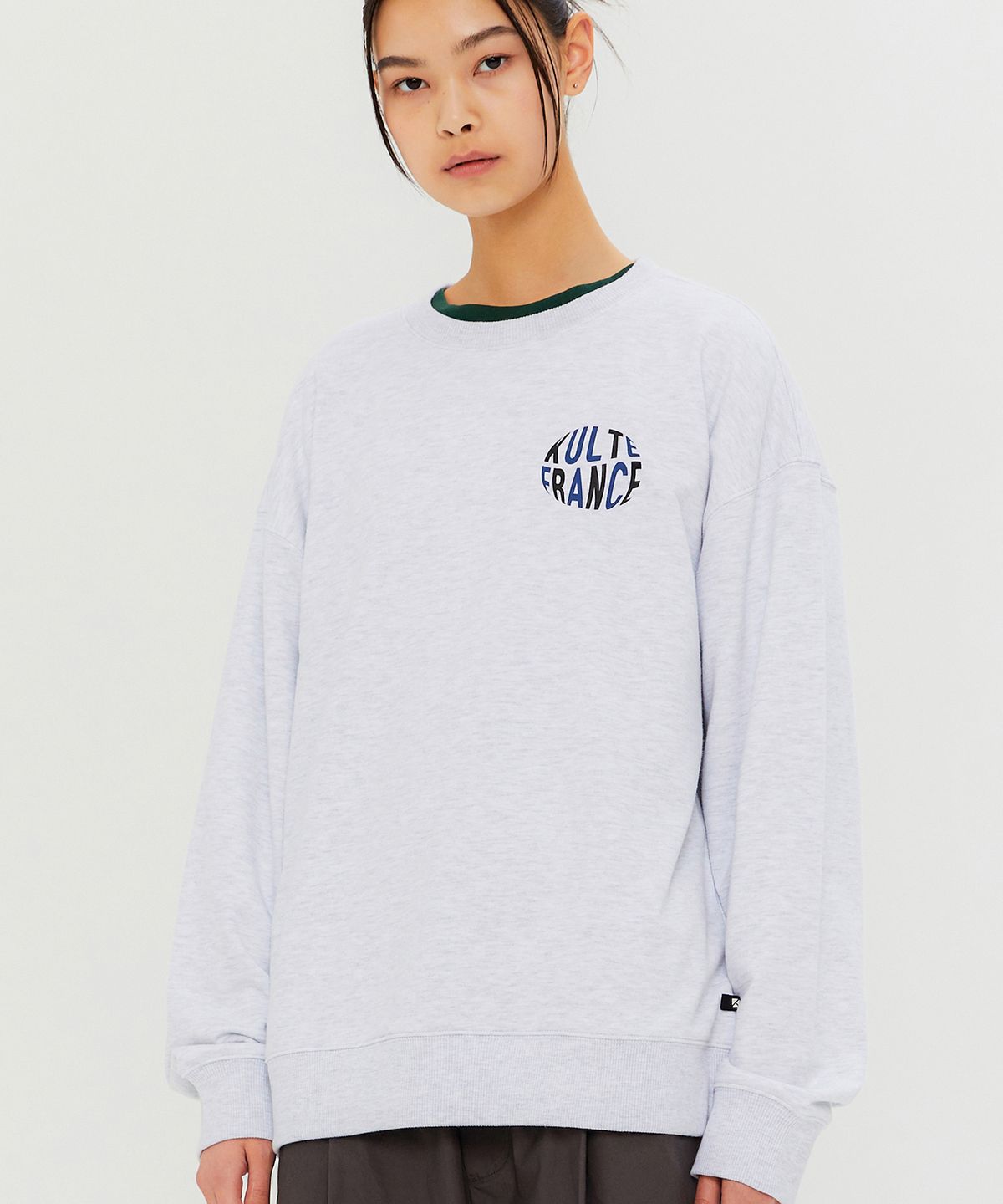 쿨트(KULTE) WAVE LOGO CREWNECK L.MELAGE