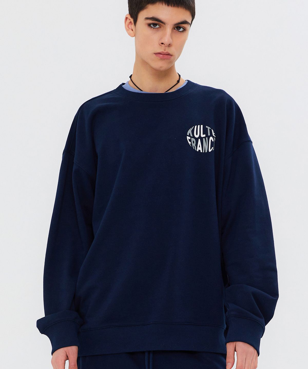 쿨트(KULTE) WAVE LOGO CREWNECK NAVY