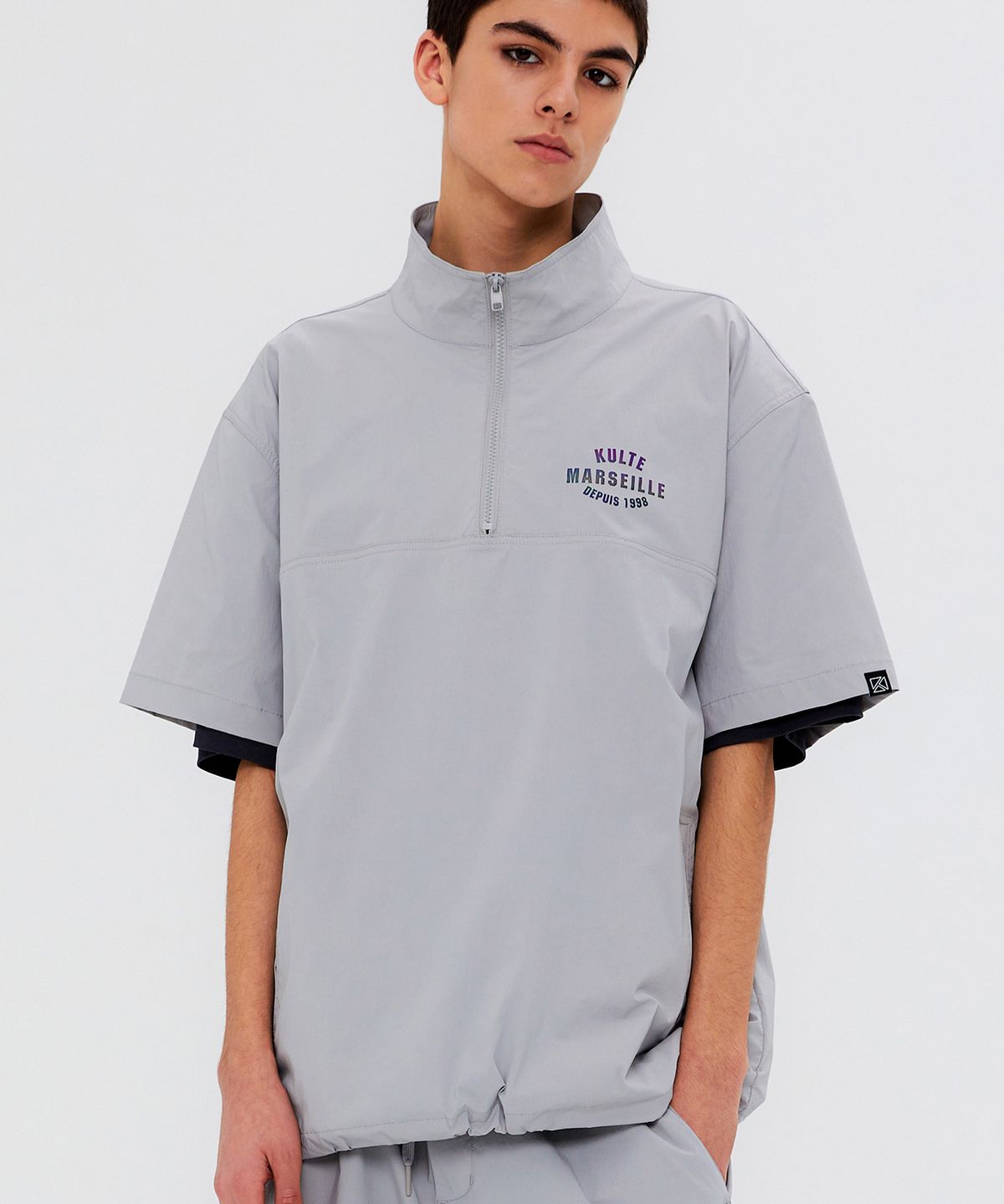 쿨트(KULTE) CIRCLE ARCH HALF ZIP ANORAK L.GREY
