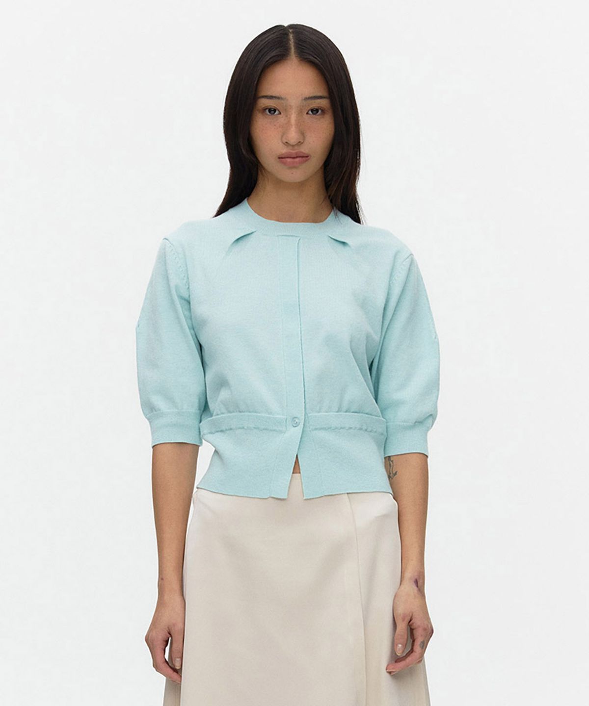 아위(AHWE) Tucked Sweater_LIGHT BLUE