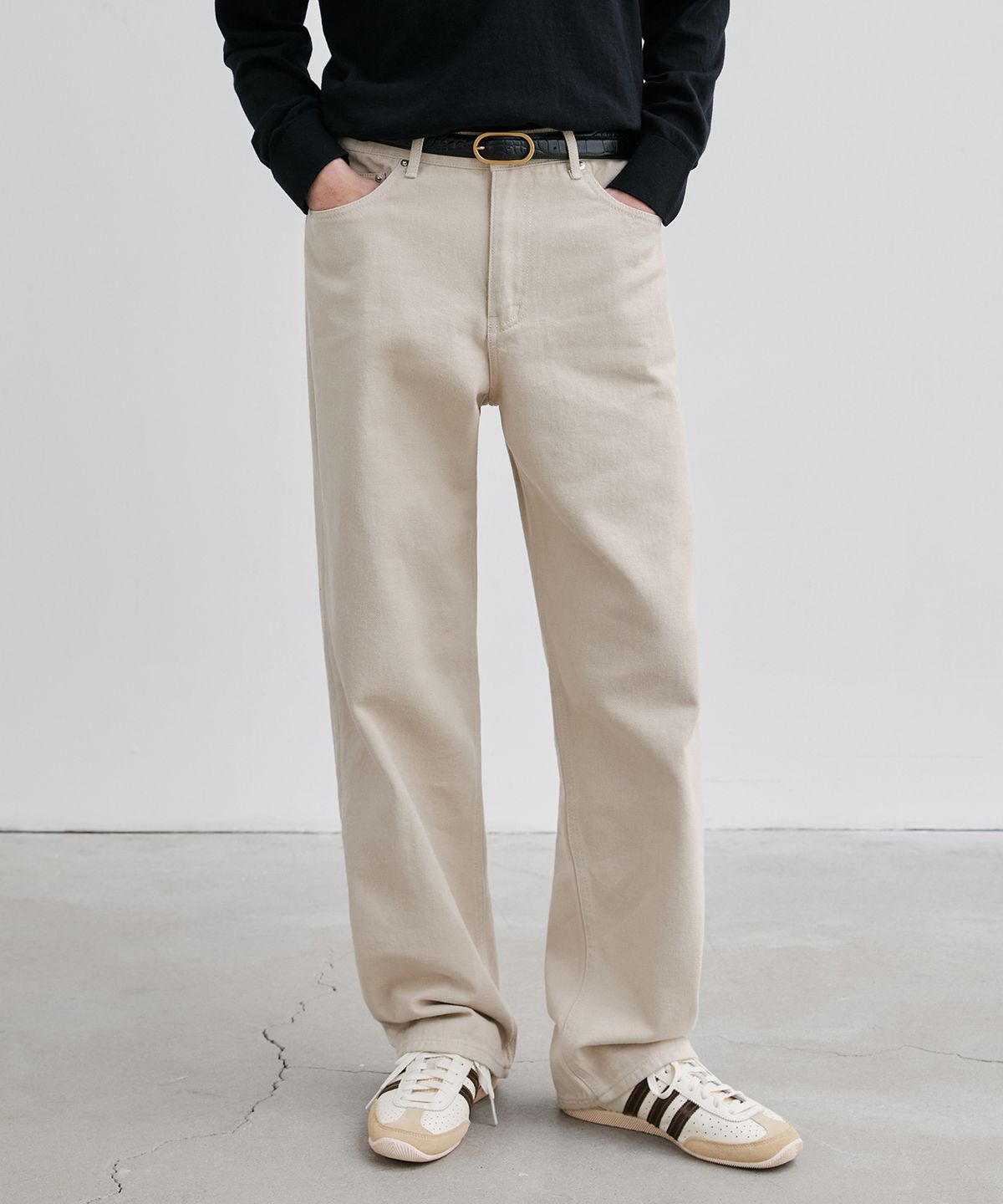 브랜디드(BRANDED) 1788 LIGHT BEIGE JEANS [WIDE STRAIGHT]
