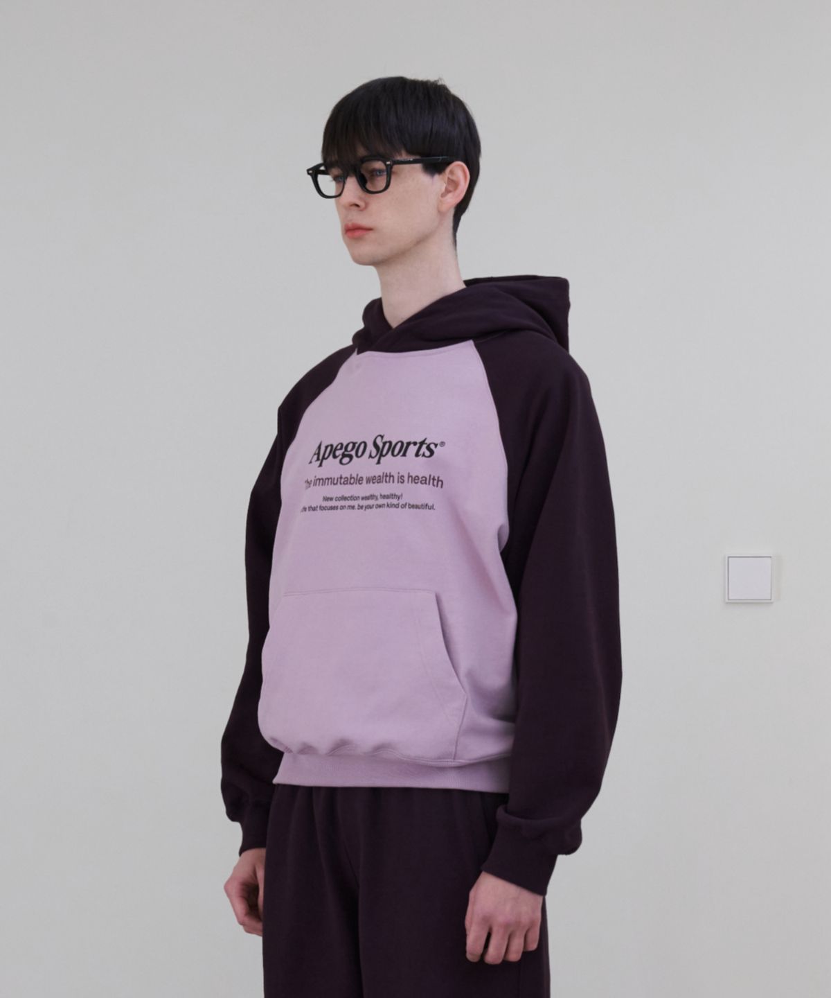 아페고 스포츠(APEGO SPORTS) Raglan Logo Hoodie Pink