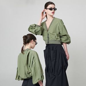 AW41OT03 볼륨 플리츠 자켓_카키