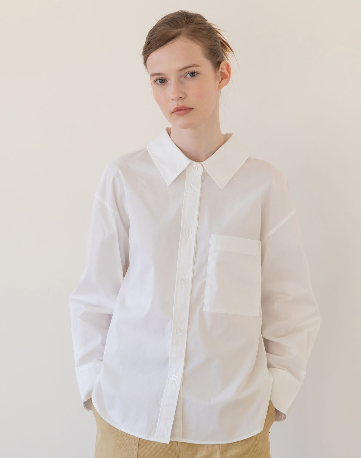 제이마크뉴욕(JMARKNEWYORK) Overfit slit shirt - White