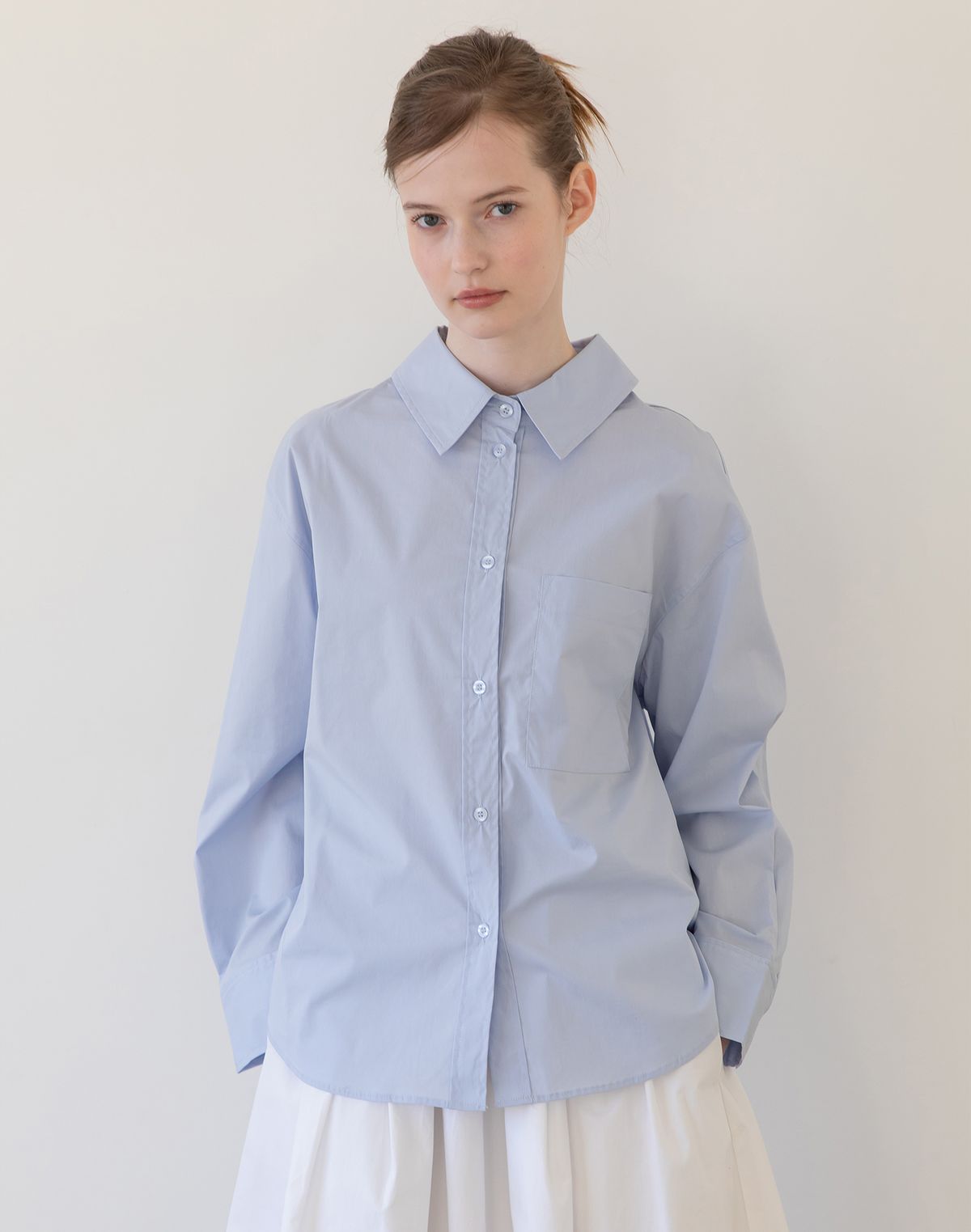 제이마크뉴욕(JMARKNEWYORK) Overfit slit shirt - Blue