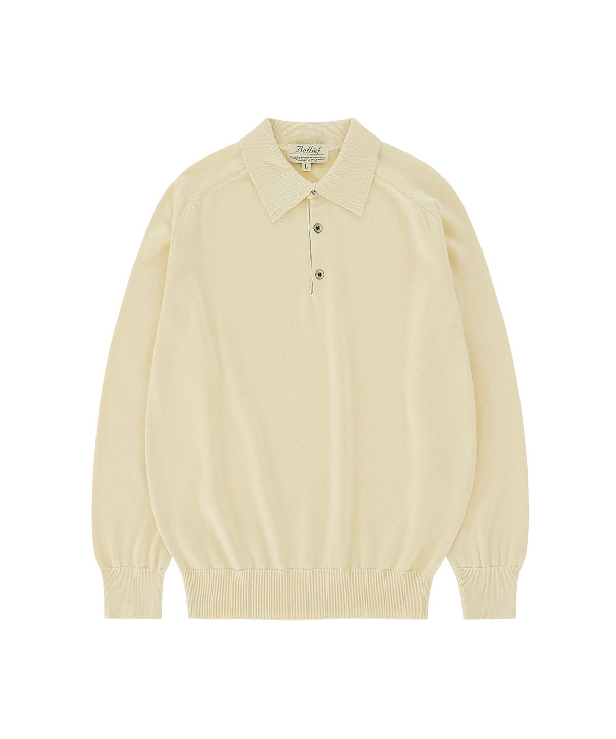 벨리프(BELLIEF) Cotton standard saddle Polo Knit (Ecru)