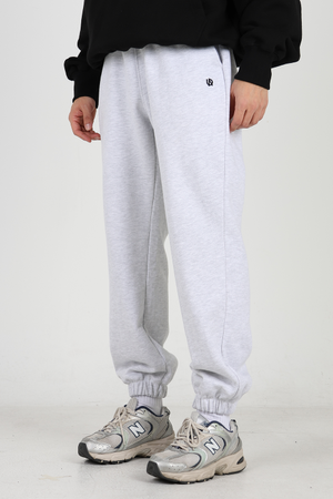 루즈핏 심볼 스웨트 조거팬츠 화이트멜란지