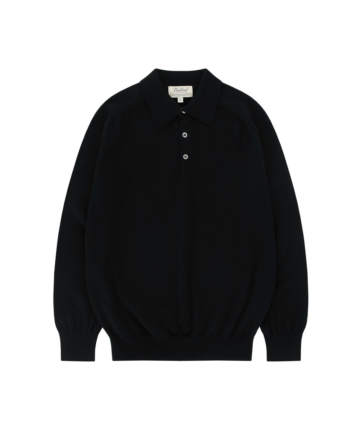 벨리프(BELLIEF) Cotton standard saddle Polo Knit (Black)