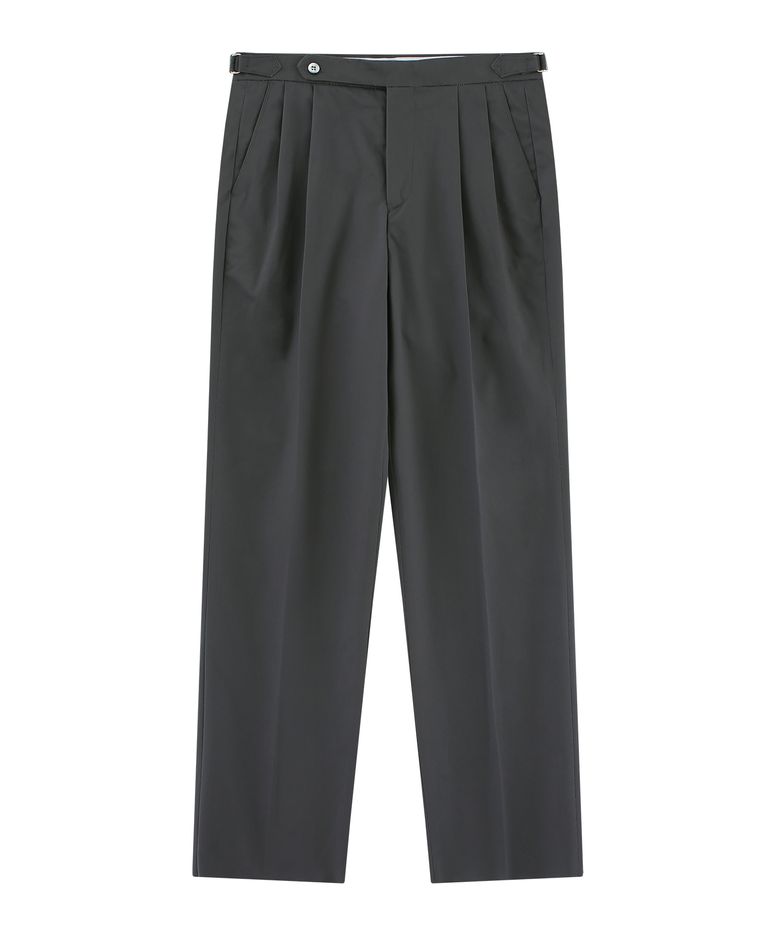 Supima cotton adjust 2Pleats relaxed Chino (Charcoal)