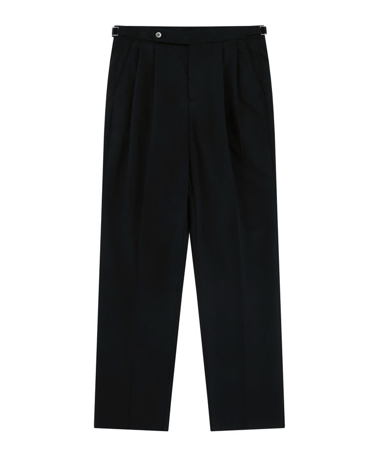 Supima cotton adjust 2Pleats relaxed Chino (Black)