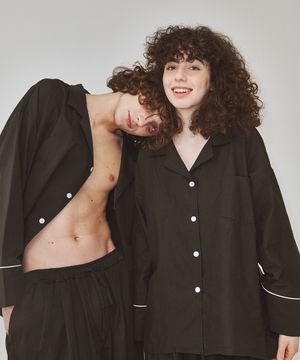 (uni)도미토리 파이프 파자마 블랙