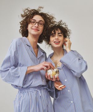 (uni)도미토리 시즌 스트라이프 파자마 씨샌드